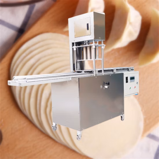 Hochleistungs-Gyoza-Hautmaschine für runde Teigtaschen, quadratische Wonton-Wrapper, Schneidepresse, Formmaschine, Lebensmittelmaschinen