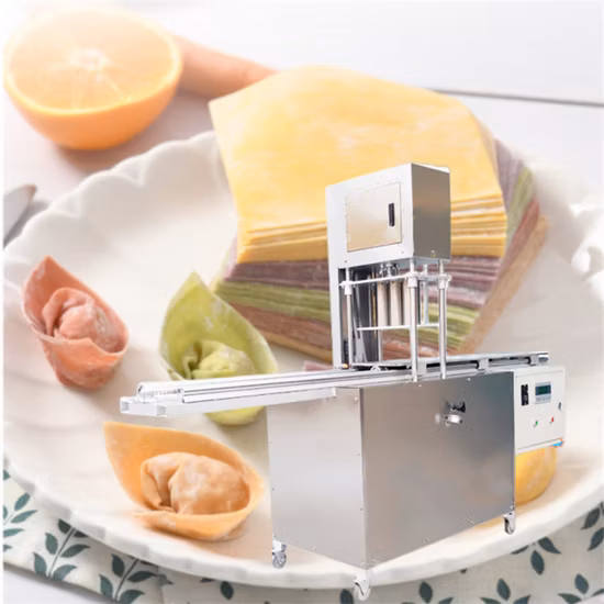 Kommerzielle Teigtaschen-Schneidemaschine Preis für Wonton Skin Sheet Maker Siu Mai Sheet Cutter Preis im Angebot